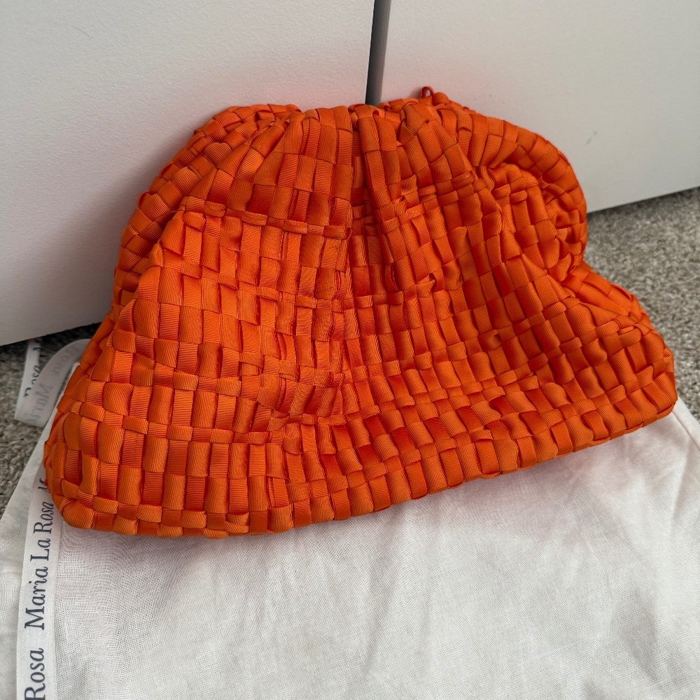 MARIA LA ROSA  Game Woven Ribbon Clutch